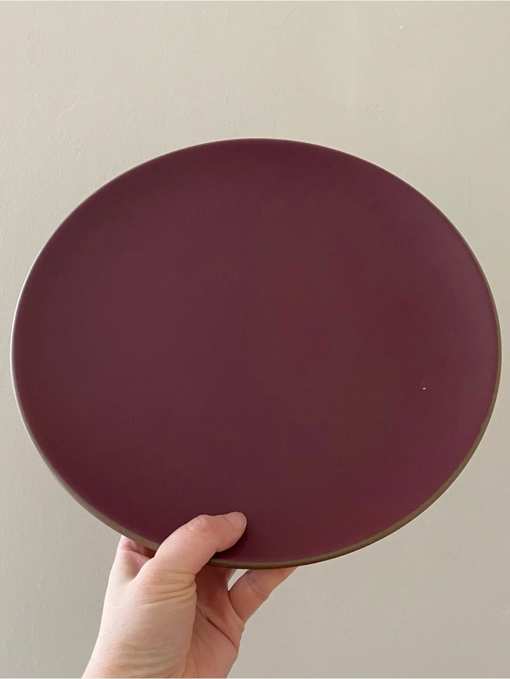 $68 New Heath Ceramics + Herman Miller Coupe Dinner Plate in Cranberry 11'' Dia